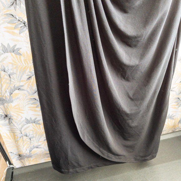 Laura Black/Tan Lacey Formal Dress Side Slit Size 12 B001 - Picture 3 of 13